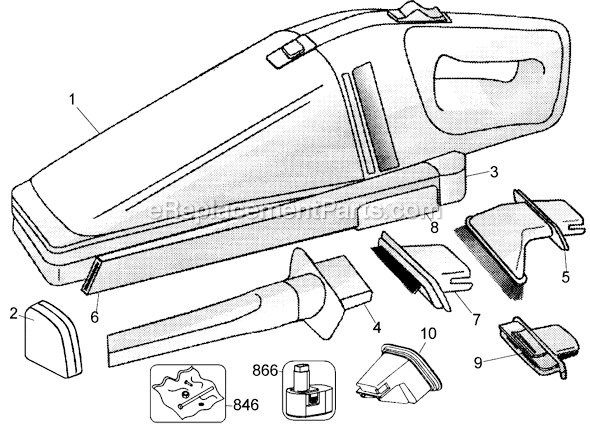 Page A Diagram and Parts List for DB325  Black and Decker Hand Vacuum